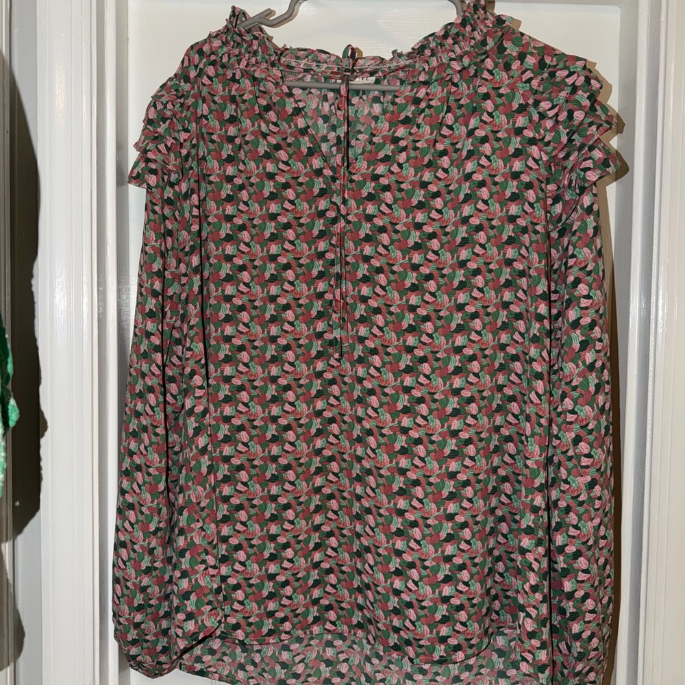 JODIFL Floral Blouse - Pink and Green